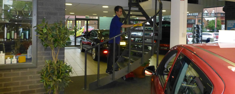 Car showroom cleaning